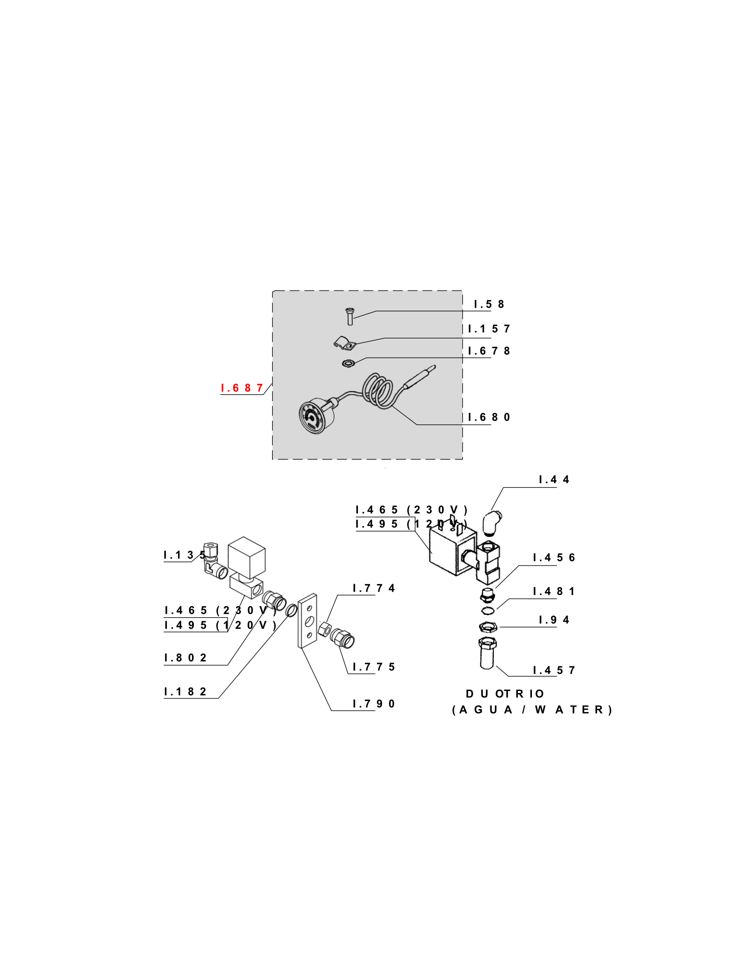 Exploded Views Ascaso Exploded Views Steel Series Steel Solenoid valves, gauge